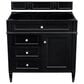 James Martin Vanities Brittany 48" Single Bathroom Vanity in Black Onyx with Single Hole 3 cm White Zeus Quartz Top and Rectangular Sink, , large