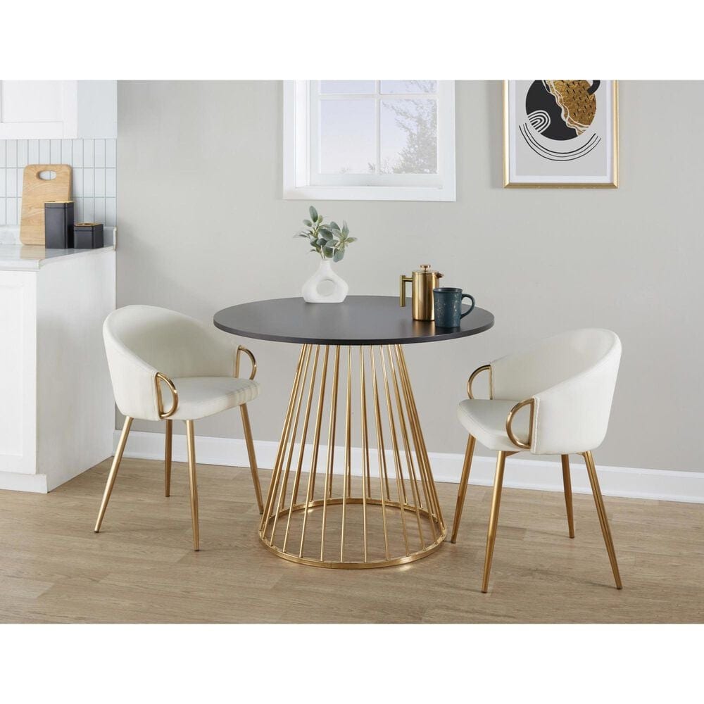 LumiSource Canary Dining Table in Gold and Black - Table Only, , large