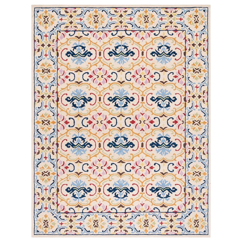 Safavieh Micro-Loop 8" x 10" Beige and Blue Area Rug, , large