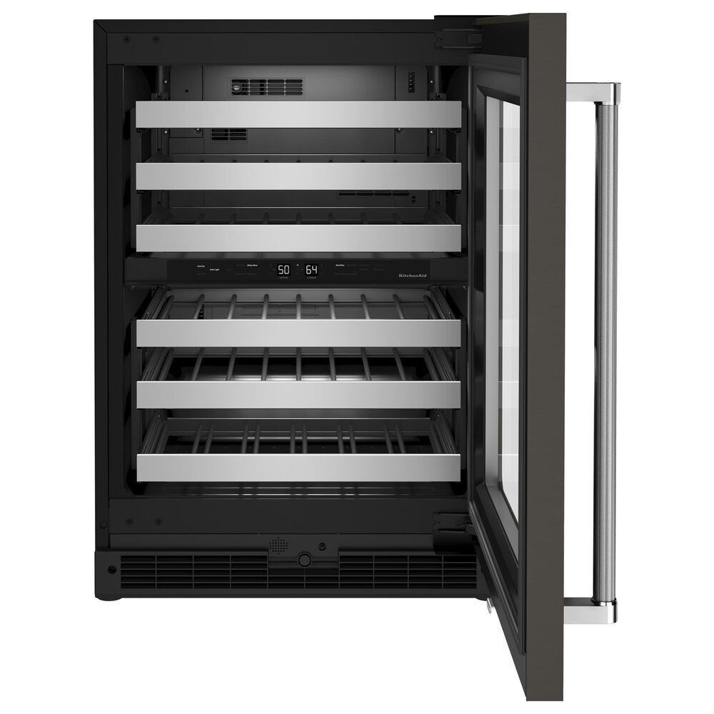KitchenAid 24&quot; Undercounter Wine Cellar with Right Hinge, Metal-Front Racks in Black Stainless Steel, , large