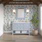 James Martin Vanities Breckenridge 48" Single Bathroom Vanity in Serenity Blue with 3 cm Carrara White Marble Top and Rectangular Sink, , large