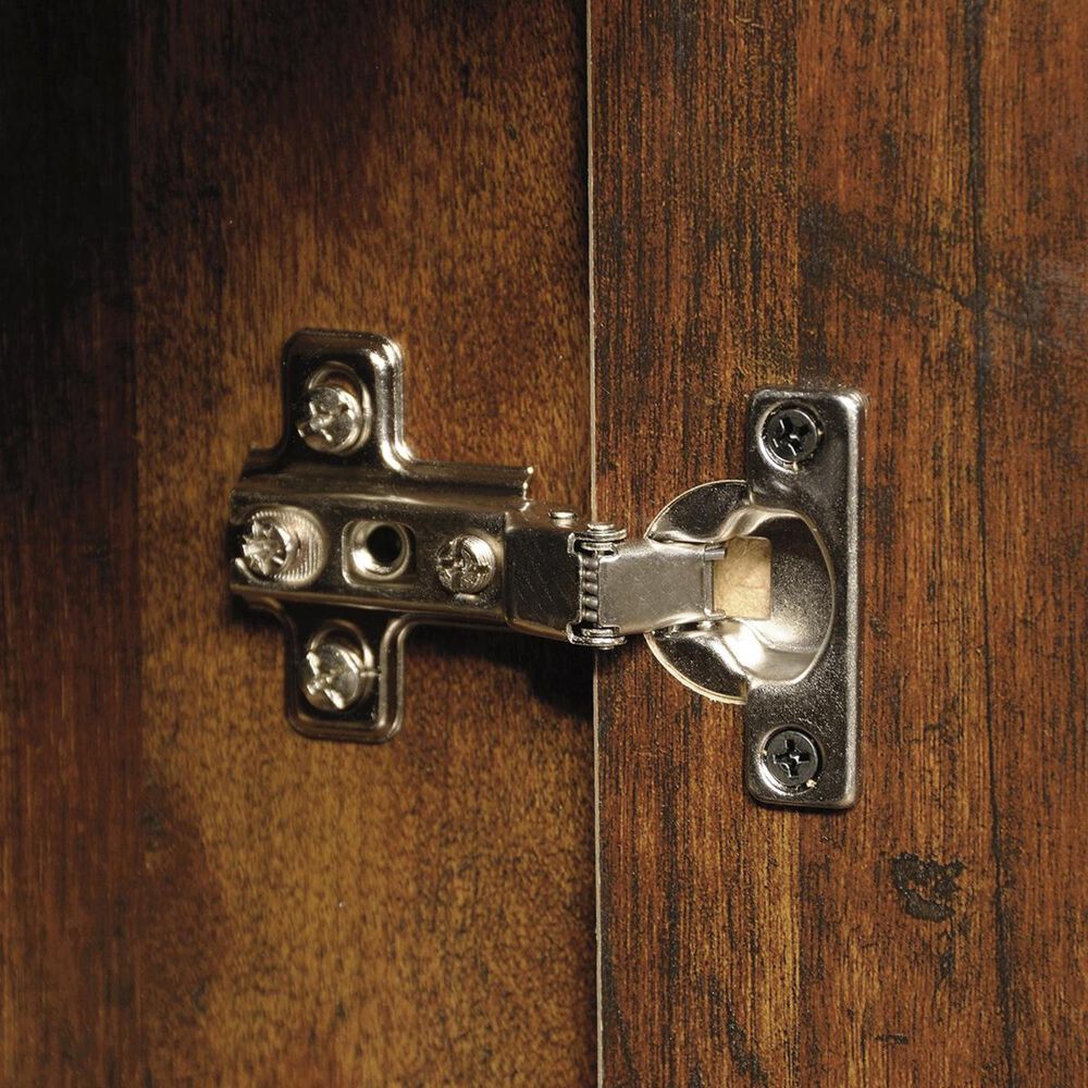 Sauder Harbor View Computer Desk With Hutch in Curado Cherry NFM