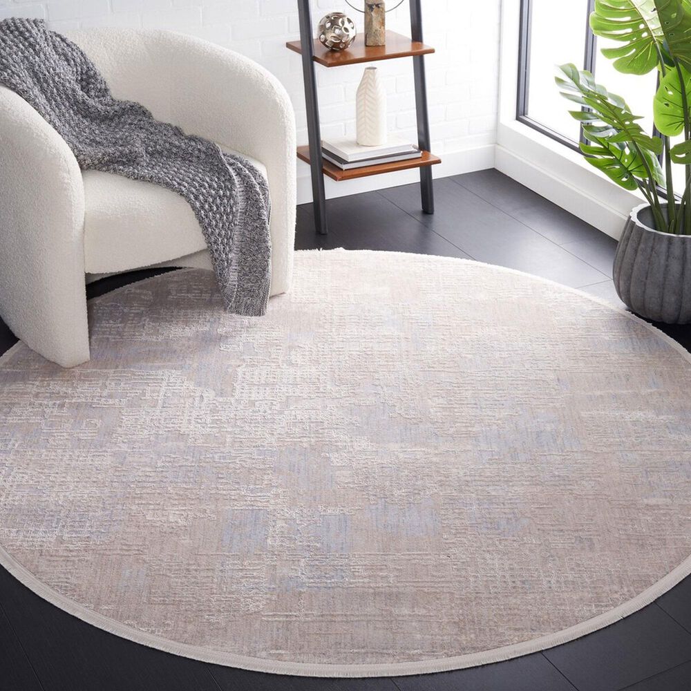 Safavieh Marmara MRM314F 6&#39;7&quot; Round Grey, Beige and Blue Area Rug, , large