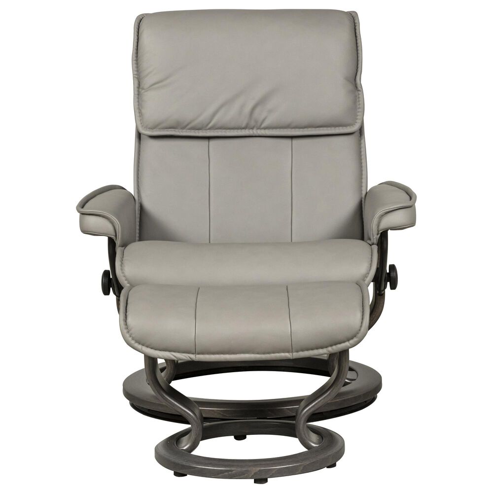 Stressless Admiral Large Classic Base Push Back Recliner in Gray, , large