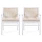 Hearth and Haven Outdoor Dining Chair with Rope Design Back and White Frame in Beige (Set of 2), , large
