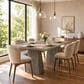 GARVEE 71" Rectangular Dining Table with Double Pedestal Base in Gray - Table Only, , large