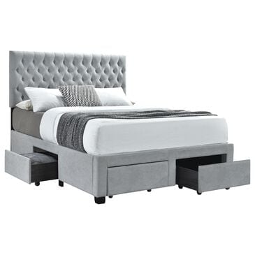 Pacific Landing Soledad King Upholstered Storage Bed in Grey, , large