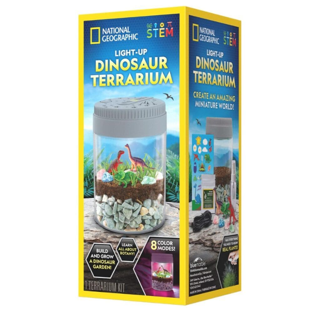 National Geographic Light-Up Dinosaur Terrarium Kit with Real Plants in Multicolor, , large
