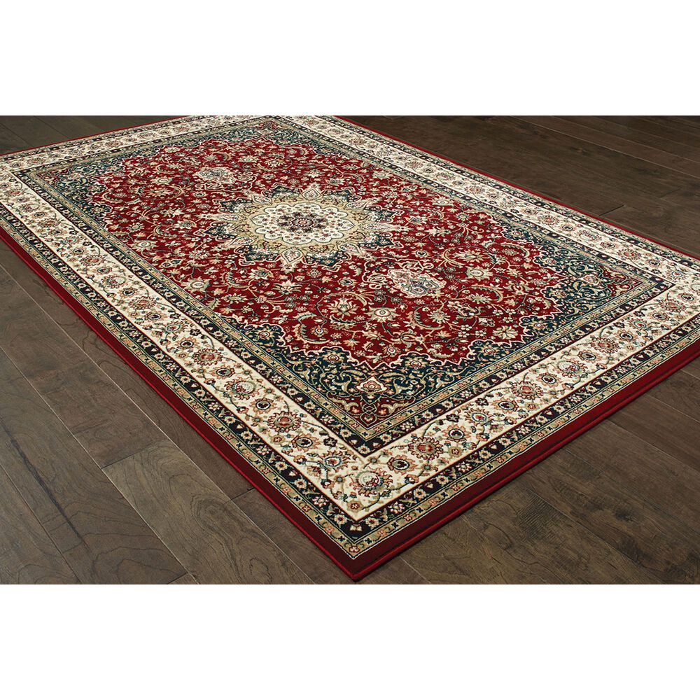 Oriental Weavers Kashan 119N1 7&#39;10&quot; x 10&#39;10&quot; Red Area Rug, , large