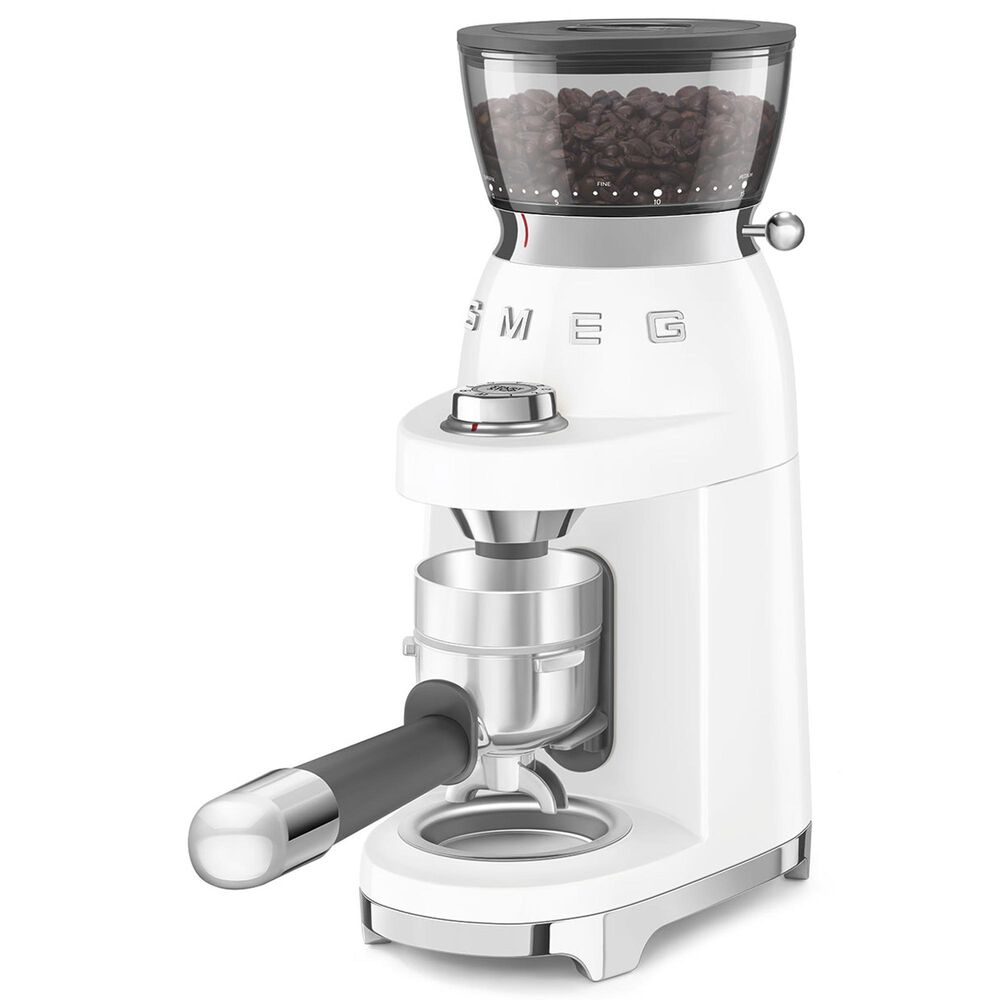 SMEG Conical Burr Coffee Grinder in White, , large
