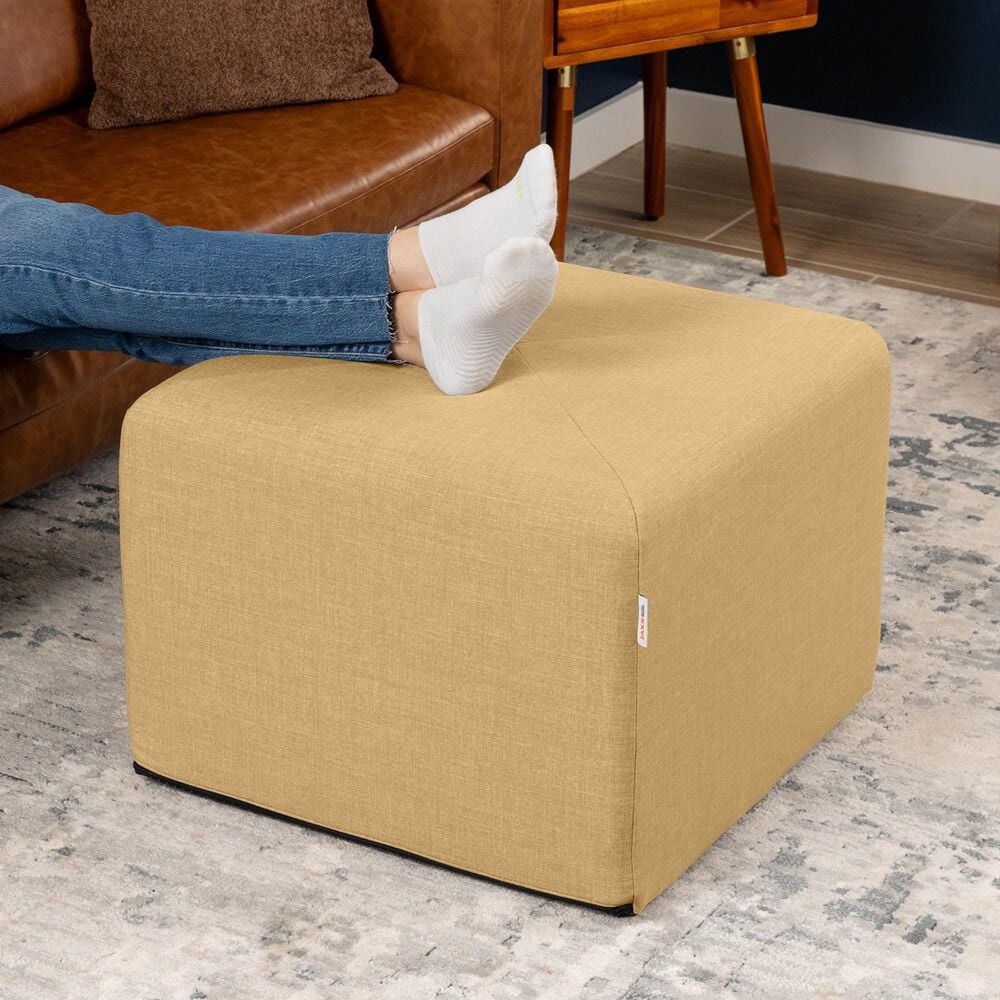 Jaxx Monroe Medium Ottoman in Wheat Gold, , large