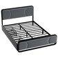 HOMLUX Queen Upholstered Platform Bed Frame in Gray, , large