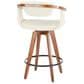 Lumisource Oracle Swivel Counter Stool with Cream Cushion in Walnut and Black, , large