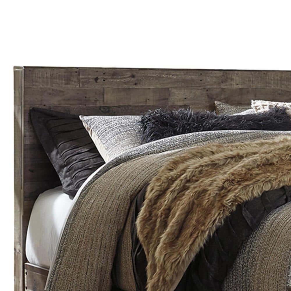 Ashley Derekson King Panel Bed in Two Tone Walnut and Gray, , large