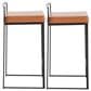 Lumisource Fuji Stackable Counter Stool with Camel Faux Leather Cushion in Black (Set of 2), , large