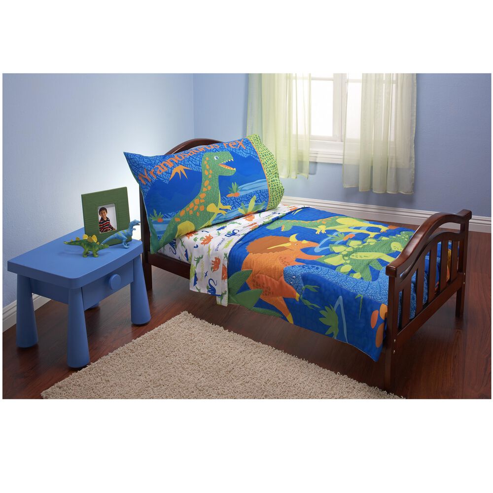 Crown Crafts Dinosaurs 4 Piece Toddler Bed Set , , large