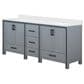 Lexora Home Ziva 80" Double Bathroom Vanity in Dark Grey with 2 cm White Cultured Marble Top and Rectangular Sinks, , large