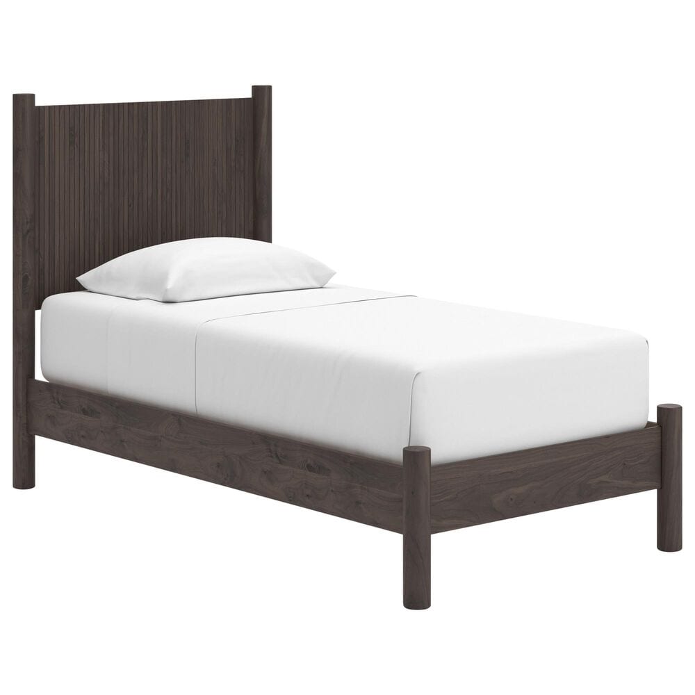 Ashley Pamytta 3-Piece Twin Panel Platform Bedroom Set in Rich Brown, , large