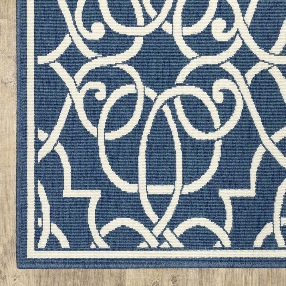 Oriental Weavers Meridian 2205B 2&#39;3&quot; x 7&#39;6&quot; Navy Runner, , large