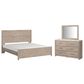 Ashley Senniberg 3-Piece King Panel Bedroom Set in Light Brown and White, , large