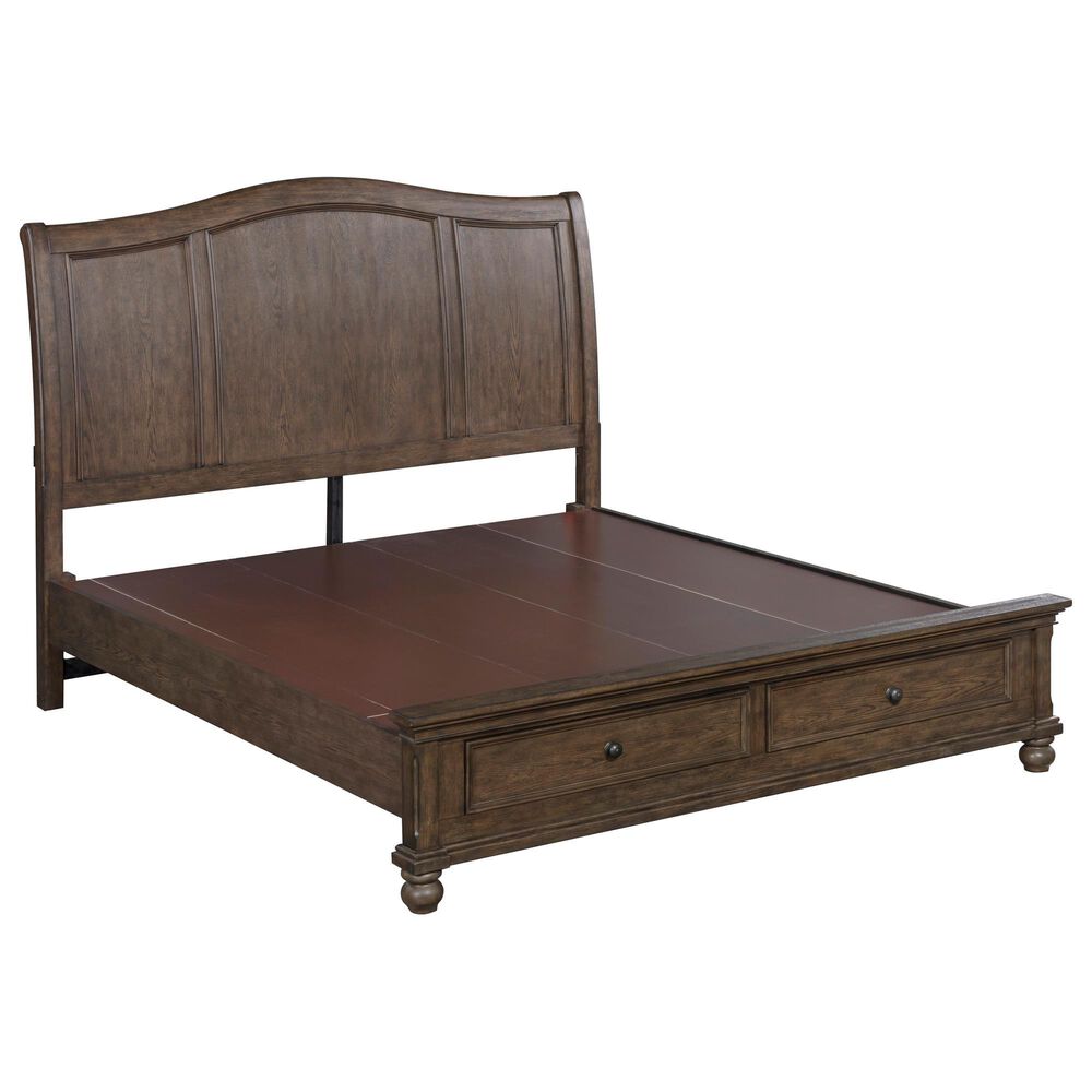 Riva Ridge Oxford 5 Piece Queen Sleigh Storage Bedroom Set in Cocoa with AC Outlets and USB Ports, , large