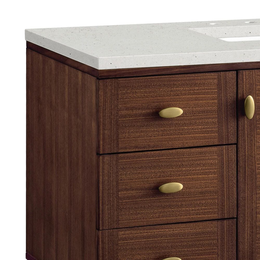 James Martin Vanities Amberly 48&quot; Single Bathroom Vanity in Mid-Century Walnut with 3 cm Lime Delight Quartz Top and Rectangular Sink, , large