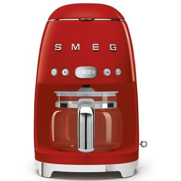 SMEG 47.34 Oz Drip Coffee Maker in Red and Polished Chrome, , large