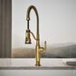 Kohler Tournant Semi-Professional Pull Down Kitchen Sink Faucet in Vibrant Brushed Moderne Brass, , large