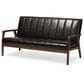 Baxton Studio Nikko Stationary Sofa in Dark Brown, , large
