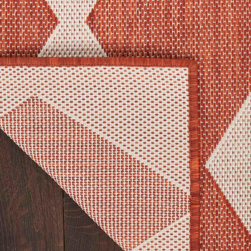 Nourison Positano Geometric Terracotta 6&#39; x 9&#39; Indoor/Outdoor Area Rug, , large