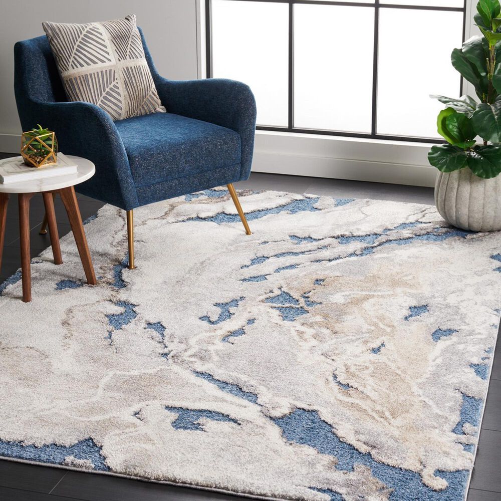 Safavieh Cyrus Shag 3&#39; x 5&#39; Blue and Beige Area Rug, , large
