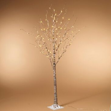 The Gerson Company Everlasting Glow 6" Electric Birch Tree with 88 Warm White LED Lights, , large