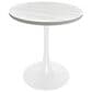 Leisuremod LeisureMod Bristol Dining table, White Base with 27 Round Light Natural MDF top, , large