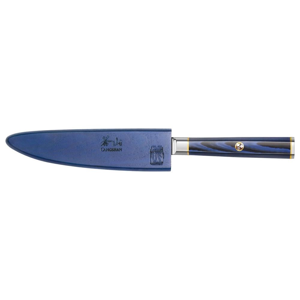 Cangshan Kita 5&quot; Serrated Utility Knife with Sheath in Blue, Black and Silver, , large
