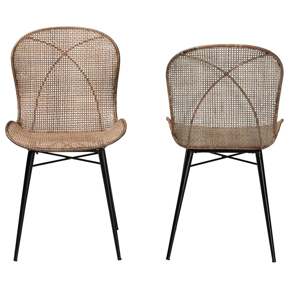 Baxton Studio Sabelle Side Chair in Black and Greywashed (Set of 2), , large