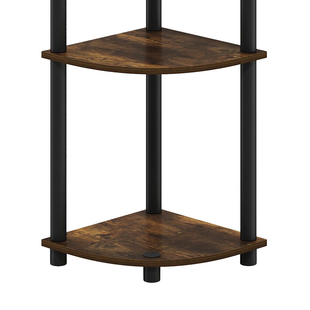 HOMLUX Turn-N-Tube 3-Tier Corner Bookshelf in Amber Pine and Black, , large