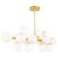CWI Lighting Arya 16-Light Chandelier with White Shade in Satin Gold, , large