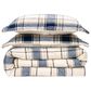 Pem America Truly Soft Cuddle Warmth 3-Piece Full/Queen Comforter Set in Blue and Cream Plaid, , large