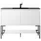 James Martin Vanities Mantova 47.3" Single Vanity Cabinet in Mid-Century Walnut and Brushed Nickel, , large