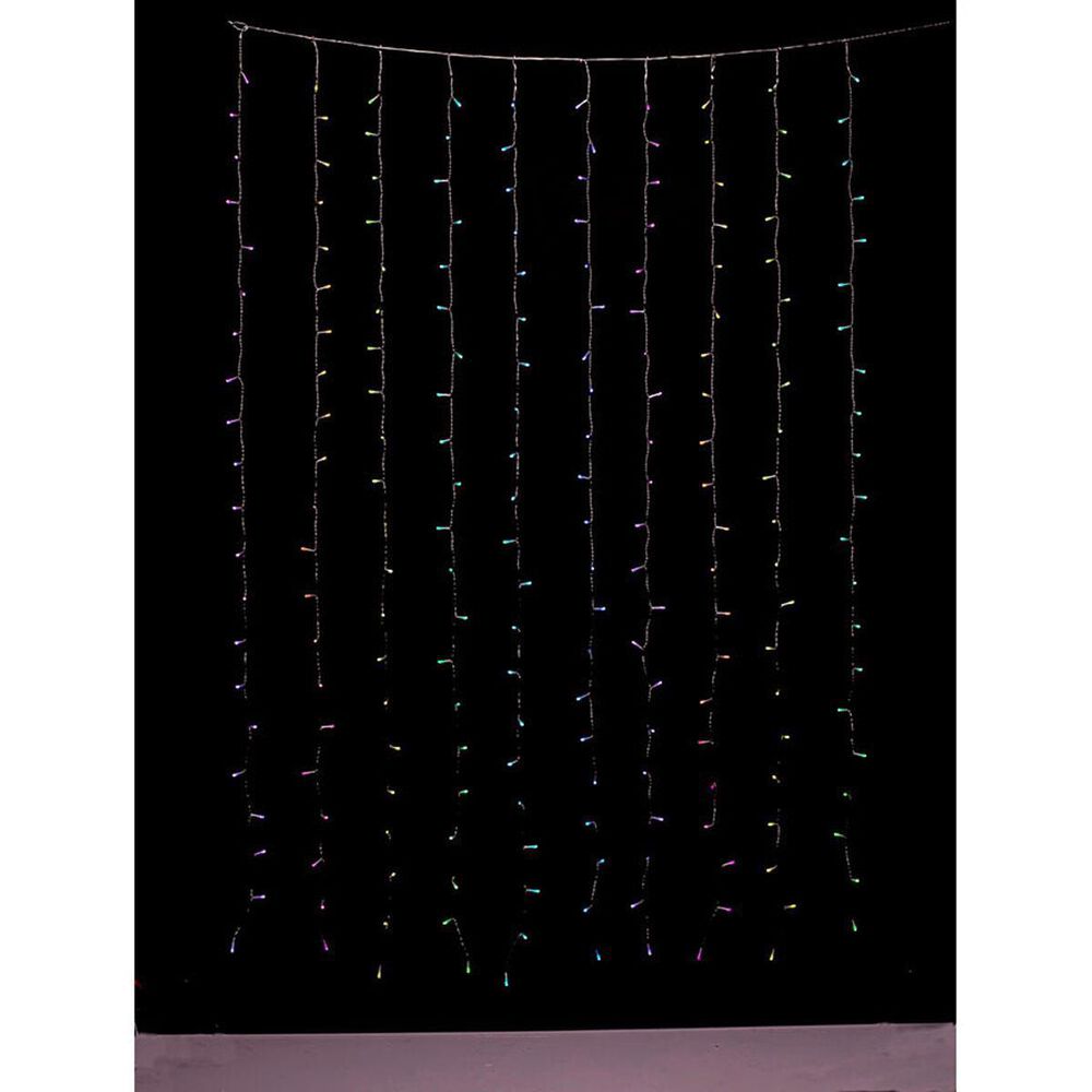 Twinkly 210L 5MM Matt+Clear Flat RGBW lens light curtain, 10 drops of 10 lamps, 5 ft. wide, 7 ft. long, 4 in. lamp spacing, Transparent wire, BT+WiFi, Gen II, IP44, , large