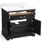 Kohler Charlemont 36" Single Bathroom Vanity in Ferrous Grey with 3 cm White Quartz Top and Rectangular Sink, , large