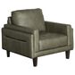 Chateau d"Ax 4-Piece Stationary Leather Living Room Set in Olive Green, , large