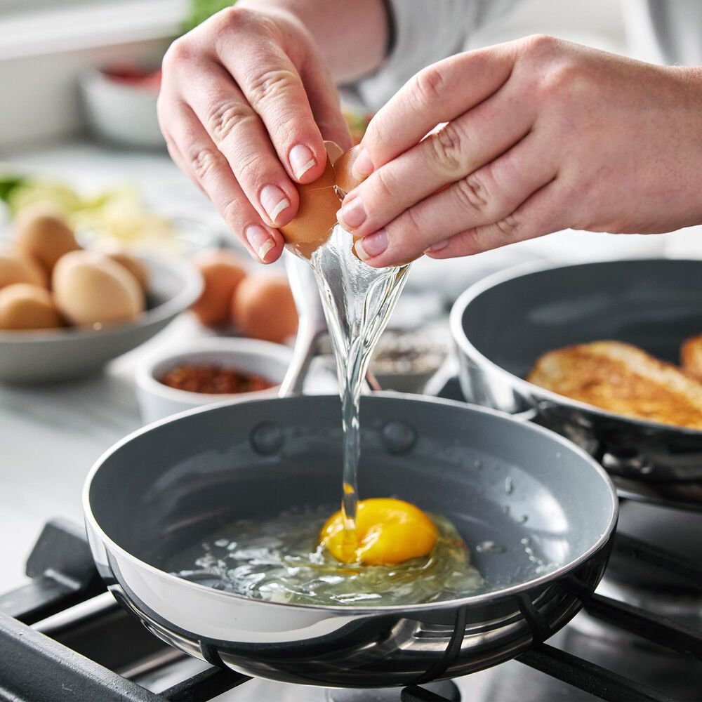 Green Pan Valencia Pro 2-Piece 8" and 10" Open Frypan Set in Stainless Steel, , large
