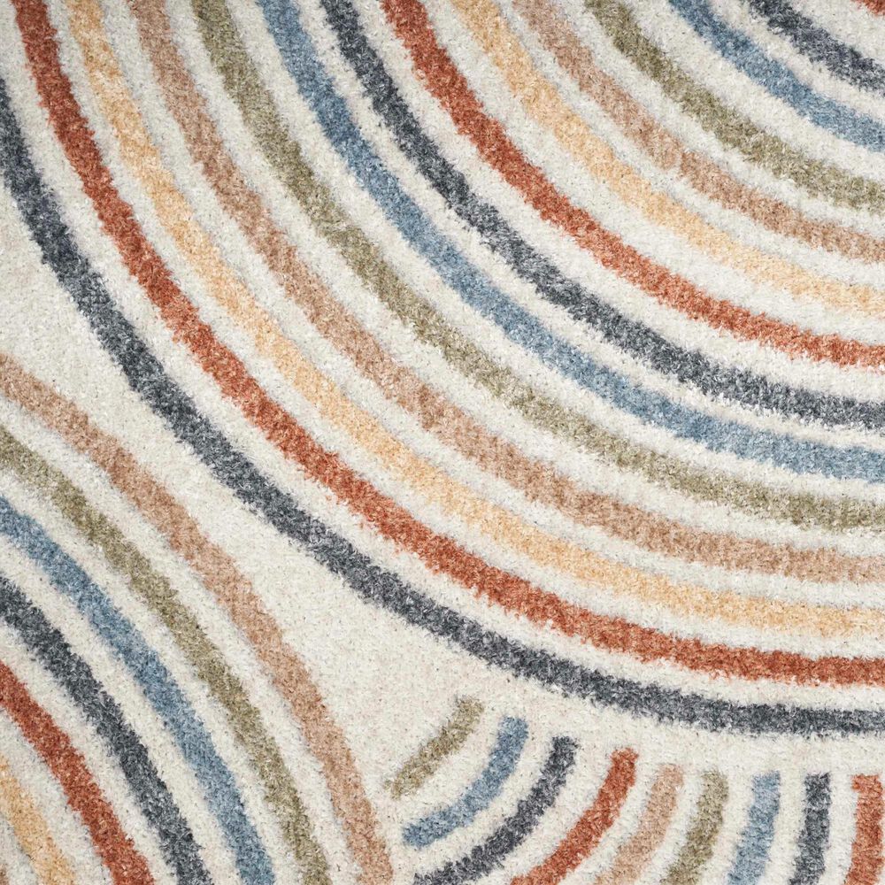 Nourison Astra Machine Washable 5&#39;3&quot; x 7&#39; Ivory and Multicolor Area Rug, , large