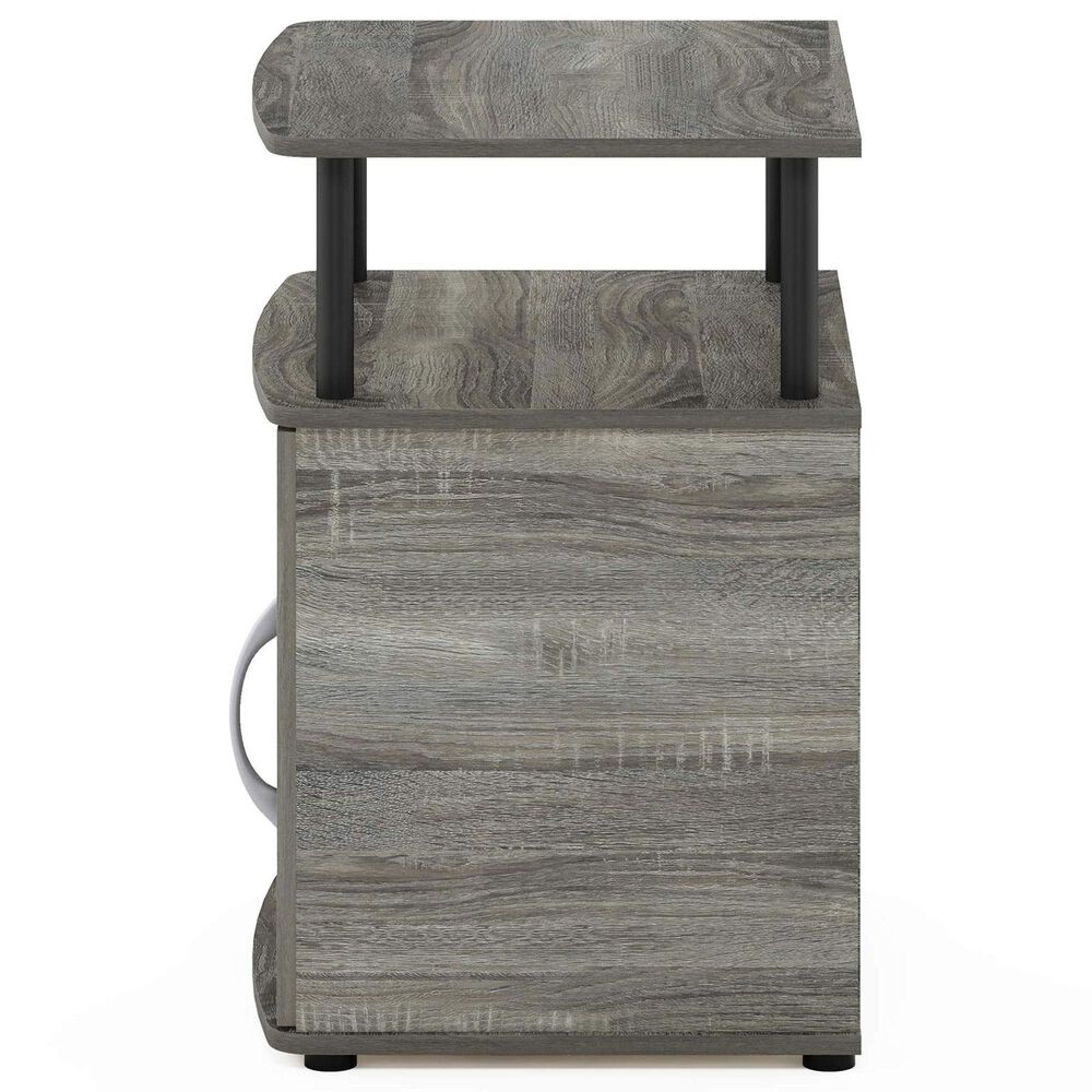 HOMLUX End Table with Open Shelf in Gray and Black, , large