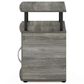 HOMLUX End Table with Open Shelf in Gray and Black, , large