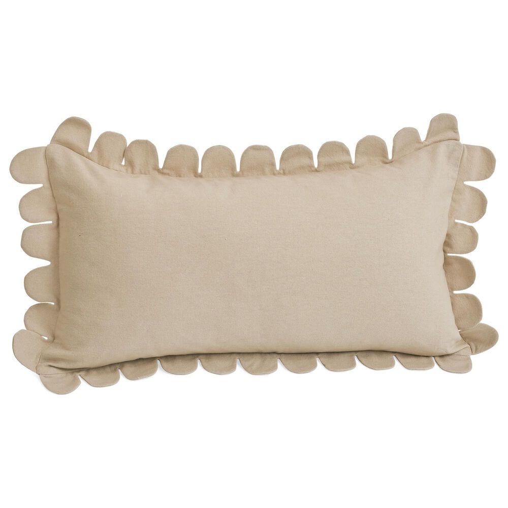 12" x 22" Lumbar Throw Pillow with Scallop Edge in Beige, , large