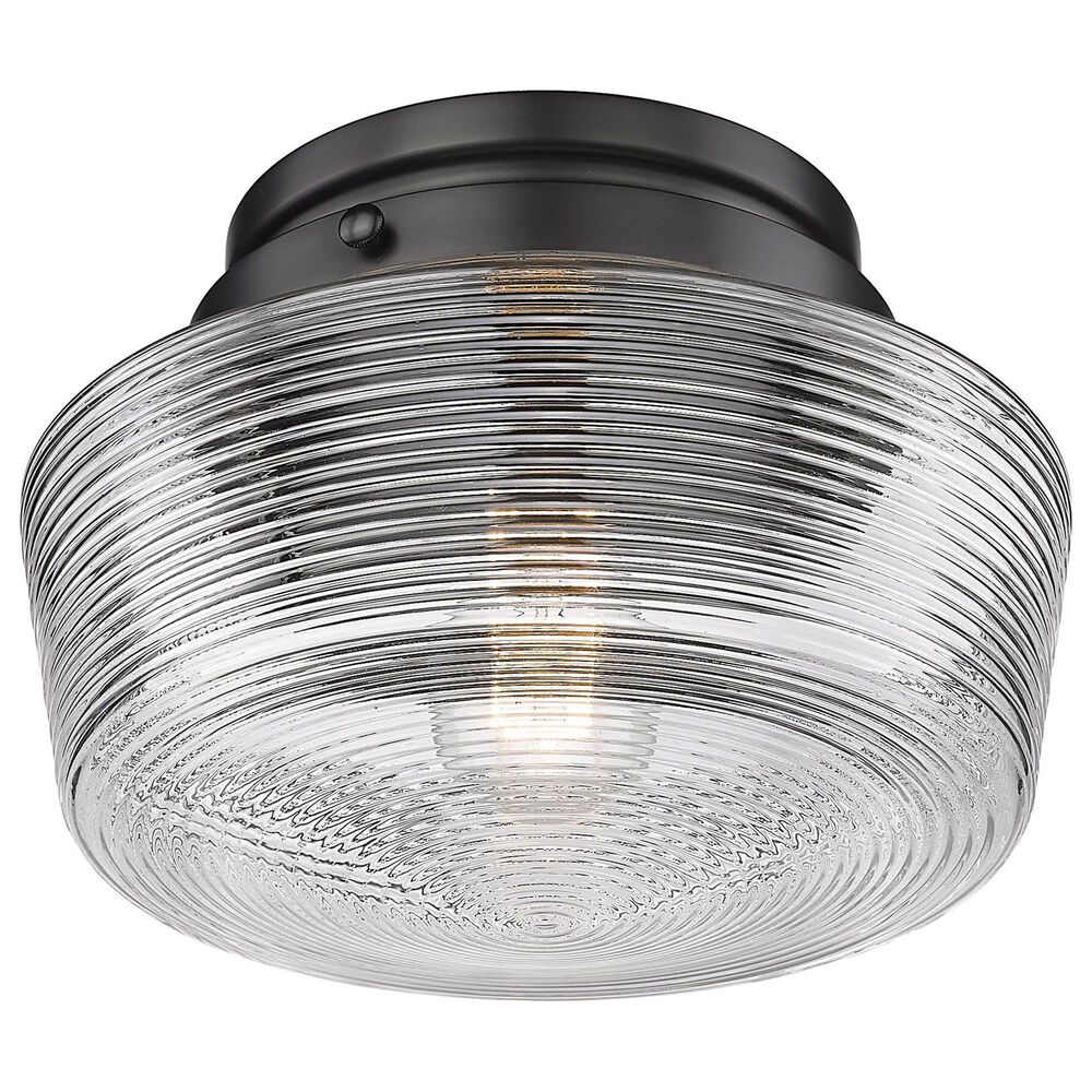 Golden Lighting Holloway 1-Light Flush Mount in Matte Black, , large