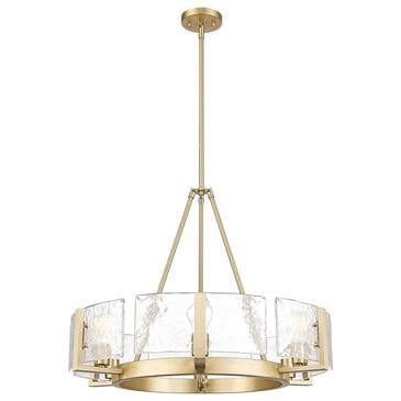 Golden Lighting Aenon 6-Light Wide Chandelier with Hammered Water Glass Shade in Brushed Champagne Bronze, , large