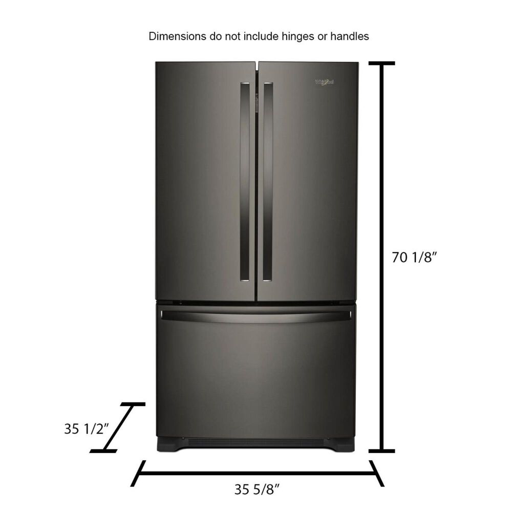 Whirlpool 25 Cu. Ft. 36" Wide French Door Refrigerator with Water Dispenser in Black Stainless NFM